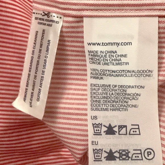 Tommy Hilfiger Men’s Fitted Striped Long Sleeve Button Down Dress Shirt Large - Picture 12 of 12